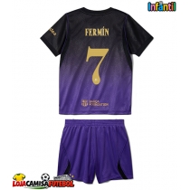 Camisa de Futebol Barcelona Fermin Lopez #7 Equipamento Secundário Infantil 2026-27 Manga Curta (+ Calças curtas)